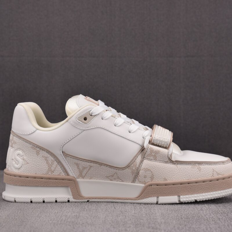 (BEST) Louis Vuitton LV Trainer Velcro 'BEIGE MONOGRAM'