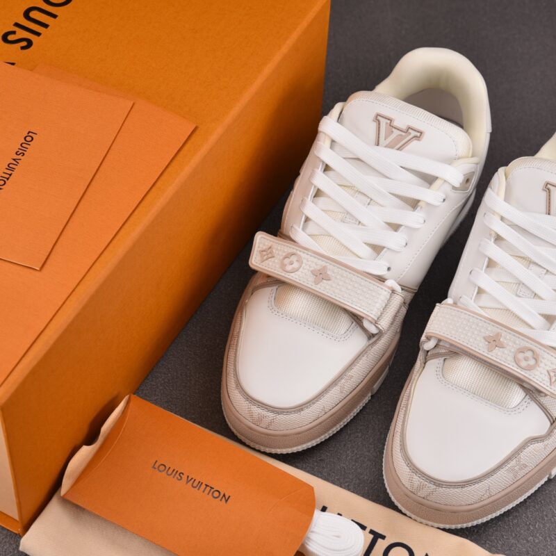 (BEST) Louis Vuitton LV Trainer Velcro 'BEIGE MONOGRAM'