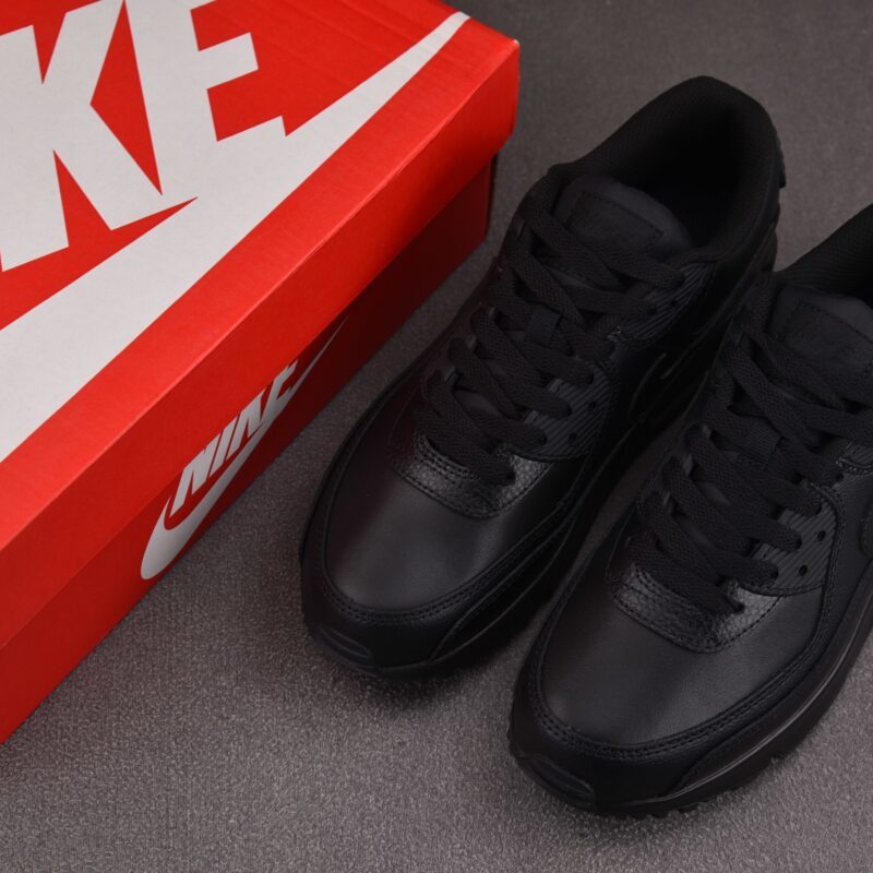 (BEST) Nike Air Max 90 Leather 'TRIPLE BLACK'