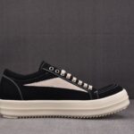 (BEST) Rick Owens Canvas Vintage ‘BLACK MILK WHITE’ Sneakers