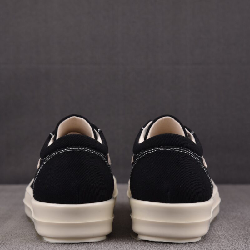 (BEST) Rick Owens Canvas Vintage ‘BLACK MILK WHITE’ Sneakers
