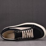 (BEST) Rick Owens Canvas Vintage ‘BLACK MILK WHITE’ Sneakers