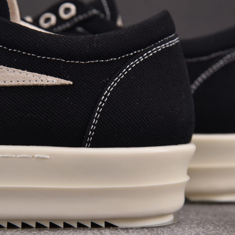 (BEST) Rick Owens Canvas Vintage ‘BLACK MILK WHITE’ Sneakers