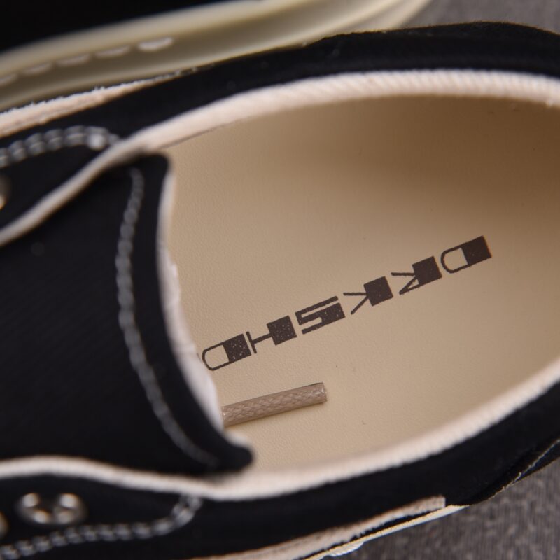 (BEST) Rick Owens Canvas Vintage ‘BLACK MILK WHITE’ Sneakers