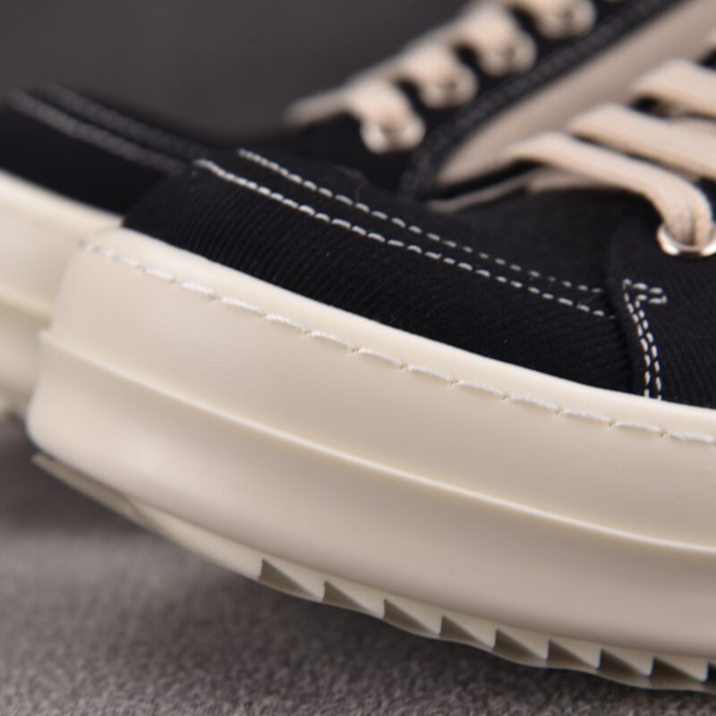 (BEST) Rick Owens Canvas Vintage ‘BLACK MILK WHITE’ Sneakers