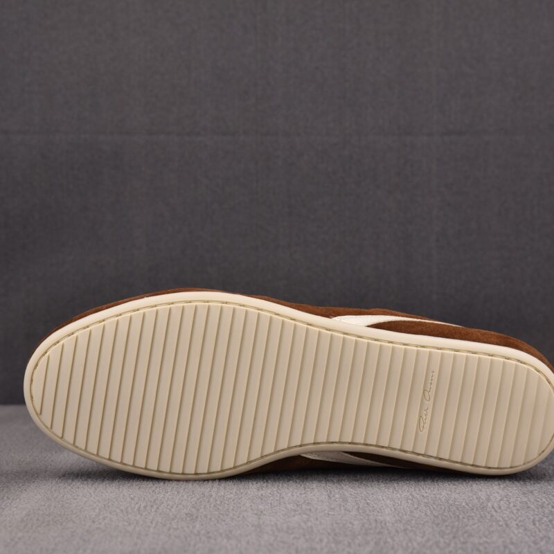 (BEST) Rick Owens Minimal Sneak Suede Leather Panel Sneakers 'BROWN'