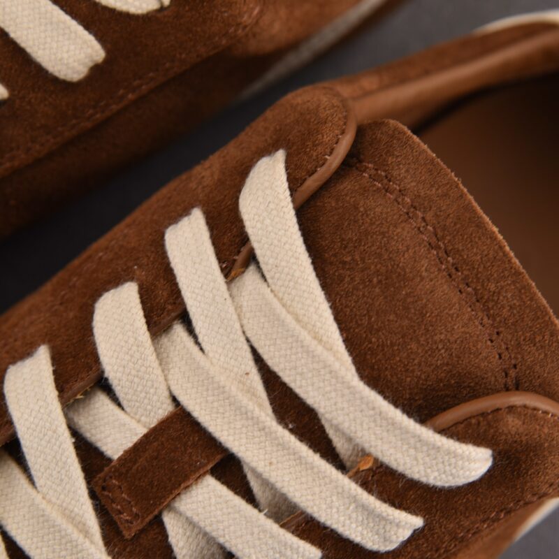 (BEST) Rick Owens Minimal Sneak Suede Leather Panel Sneakers 'BROWN'