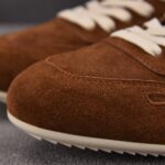 (BEST) Rick Owens Minimal Sneak Suede Leather Panel Sneakers 'BROWN'