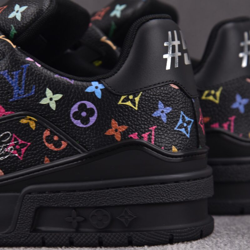 (BEST) Takashi Murakami x Louis vuitton LV Trainer Sneaker ‘BLACK’