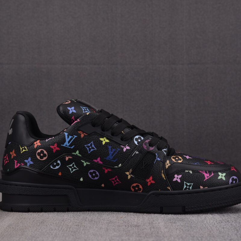 (BEST) Takashi Murakami x Louis vuitton LV Trainer Sneaker ‘BLACK’