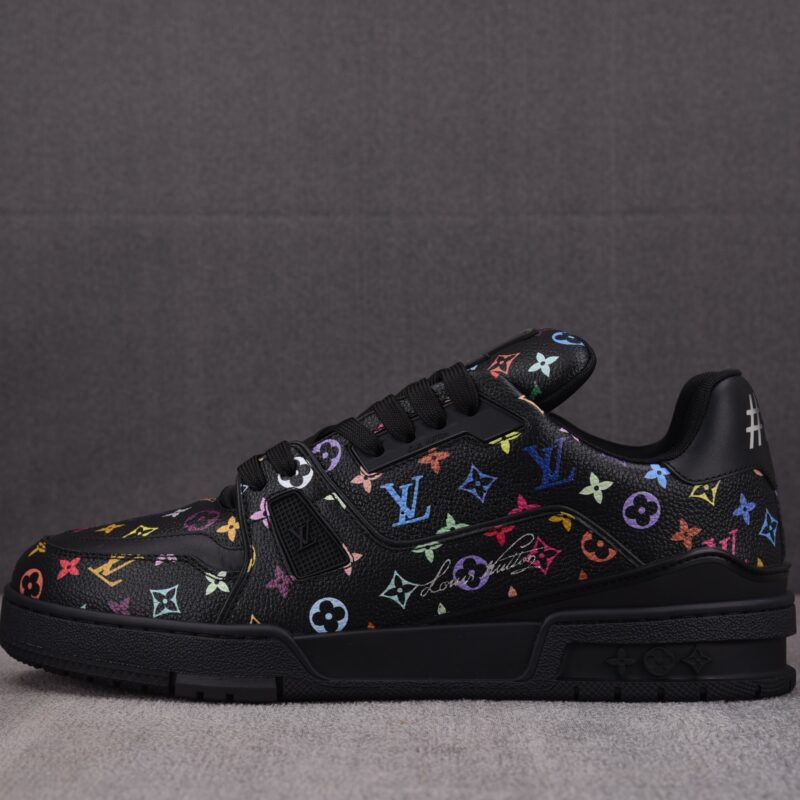 (BEST) Takashi Murakami x Louis vuitton LV Trainer Sneaker ‘BLACK’
