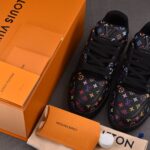(BEST) Takashi Murakami x Louis vuitton LV Trainer Sneaker ‘BLACK’
