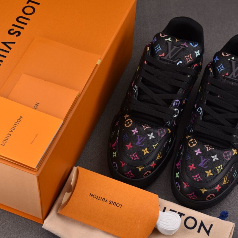 (BEST) Takashi Murakami x Louis vuitton LV Trainer Sneaker ‘BLACK’