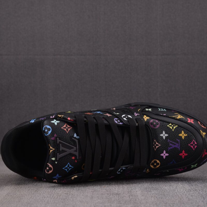 (BEST) Takashi Murakami x Louis vuitton LV Trainer Sneaker ‘BLACK’
