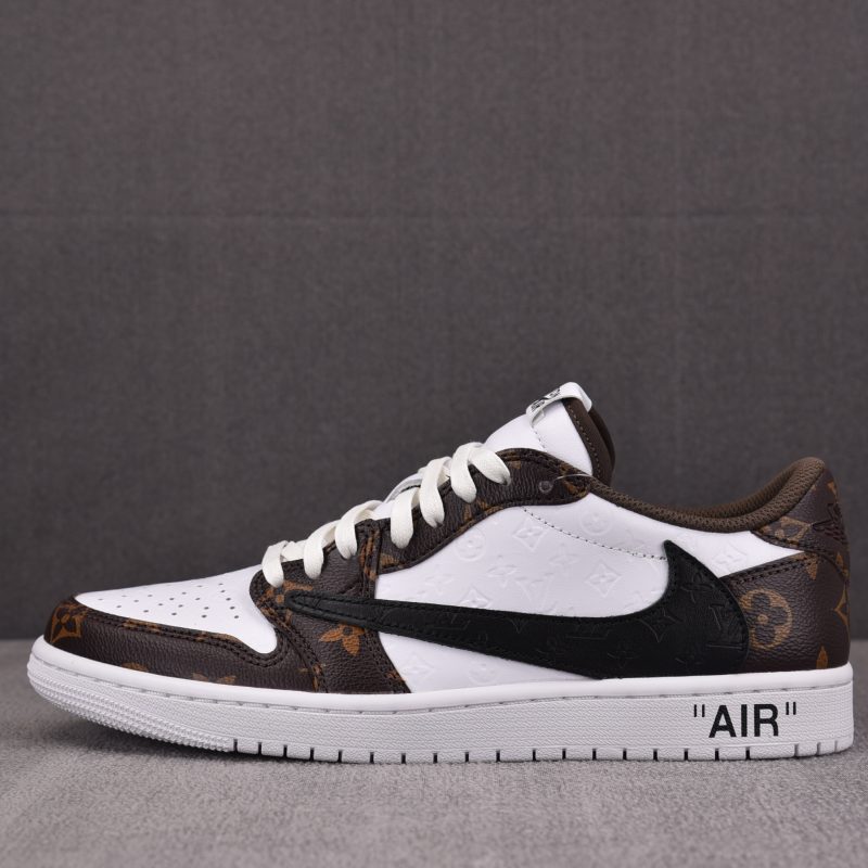 (BEST) Jordan 1 Low Travis Scott x LV x OFF-WHITE 'Brown'