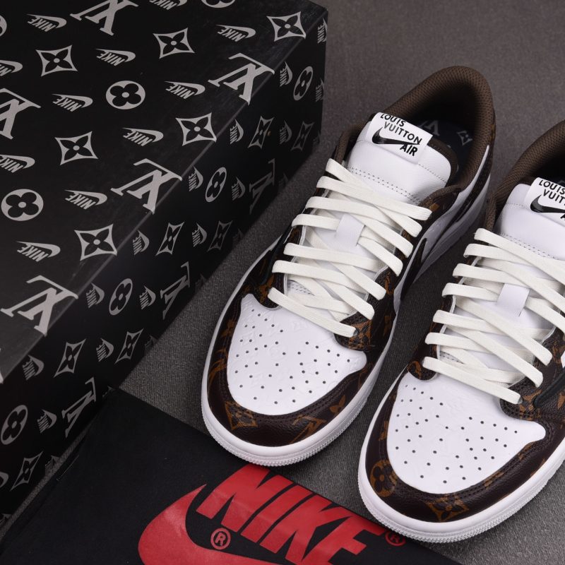 (BEST) Jordan 1 Low Travis Scott x LV x OFF-WHITE 'Brown'