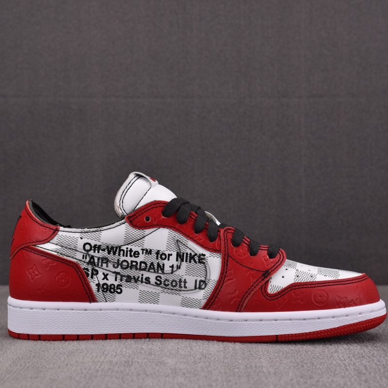 (BEST) Jordan 1 Low Travis Scott x LV x OFF-WHITE 'Red'