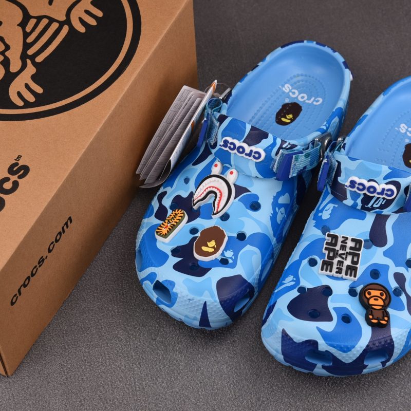 (BEST) BAPE x Crocs Classic Clog 'Blue Camo'