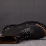 (BEST) Balenciaga Black & Brown Strike Lace-Up Boots Black Brown