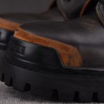 (BEST) Balenciaga Black & Brown Strike Lace-Up Boots Black Brown