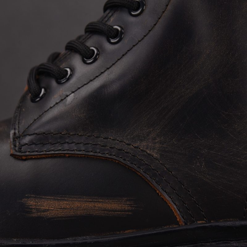 (BEST) Balenciaga Black & Brown Strike Lace-Up Boots Black Brown