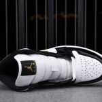 (BEST) Jordan 1 Mid Patent 'Black Gold'