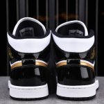 (BEST) Jordan 1 Mid Patent 'Black Gold'