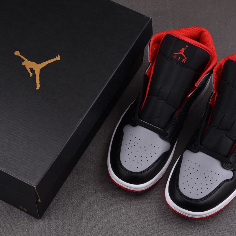 (BEST) Jordan 1 Mid 'Shadow Fire Red'