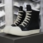 (BEST) Rick Owens Leather High In Black Sneakers
