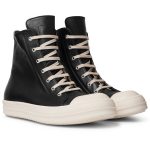 (BEST) Rick Owens Leather High In Black Sneakers