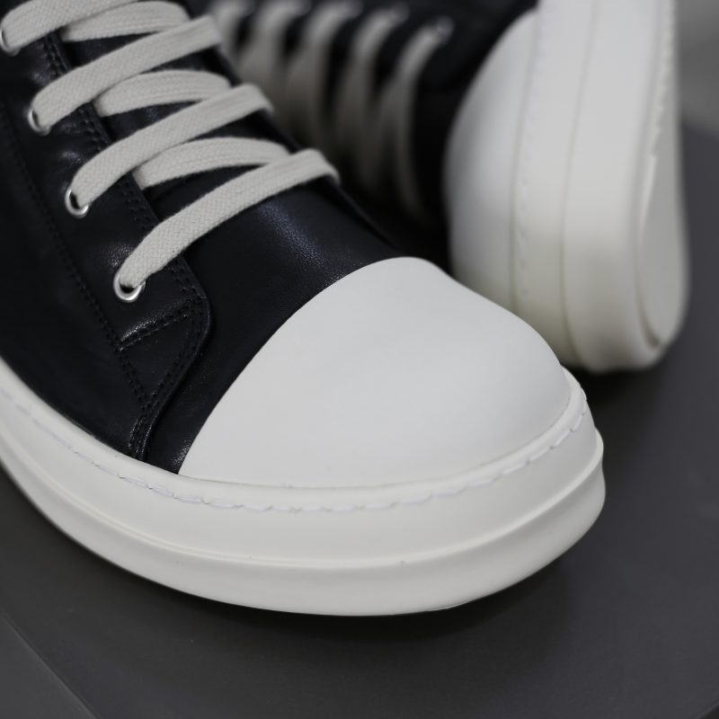 (BEST) Rick Owens Leather High In Black Sneakers
