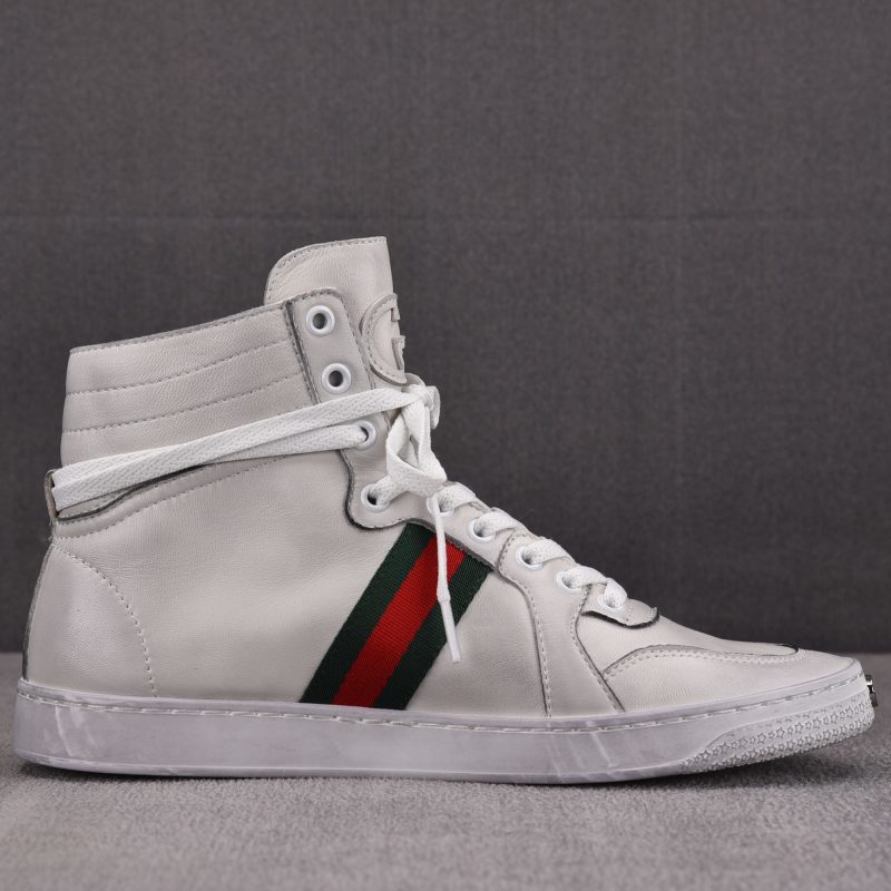Gucci Stretch High-Top Sneaker White Leather