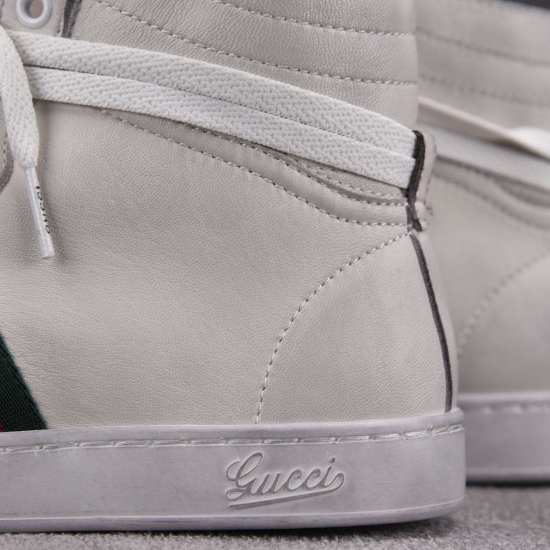 Gucci Stretch High-Top Sneaker White Leather