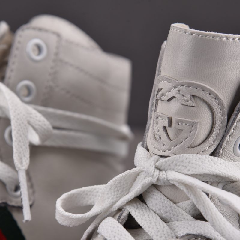 Gucci Stretch High-Top Sneaker White Leather