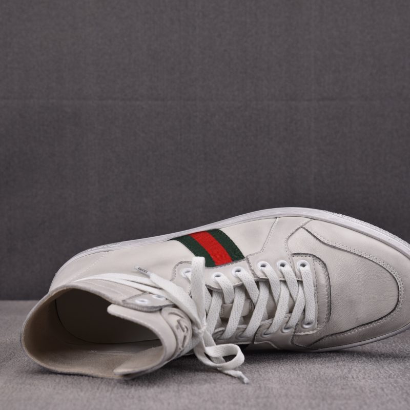 Gucci Stretch High-Top Sneaker White Leather