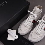 Gucci Stretch High-Top Sneaker White Leather