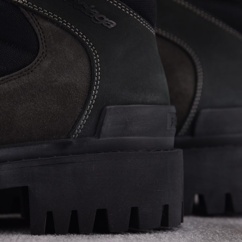 Balenciaga Combat Strike Boot Suede 'Brown Black'