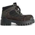 Balenciaga Combat Strike Boot Suede 'Brown Black'