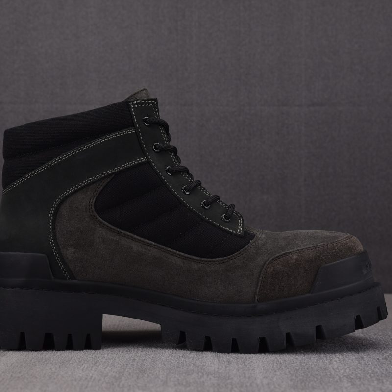 Balenciaga Combat Strike Boot Suede 'Brown Black'