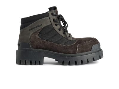 Balenciaga Combat Strike Boot Suede 'Brown Black'
