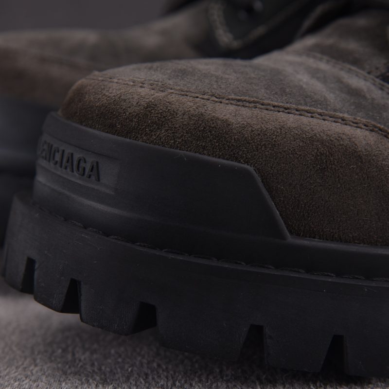 Balenciaga Combat Strike Boot Suede 'Brown Black'