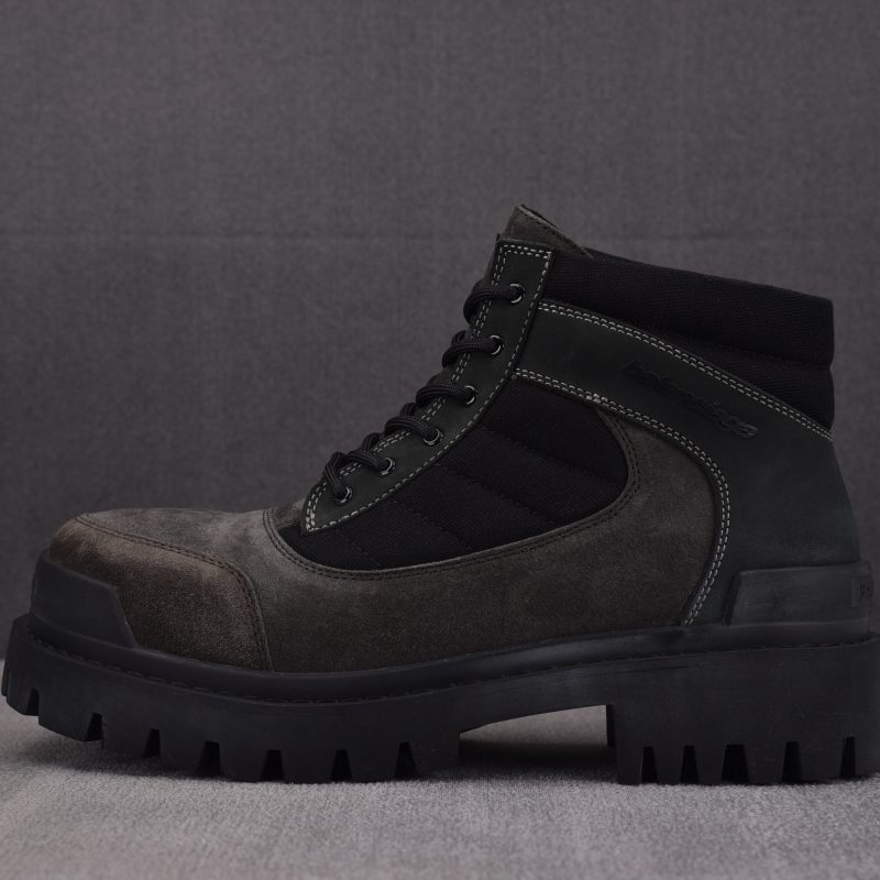 Balenciaga Combat Strike Boot Suede 'Brown Black'