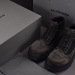 Balenciaga Combat Strike Boot Suede 'Brown Black'