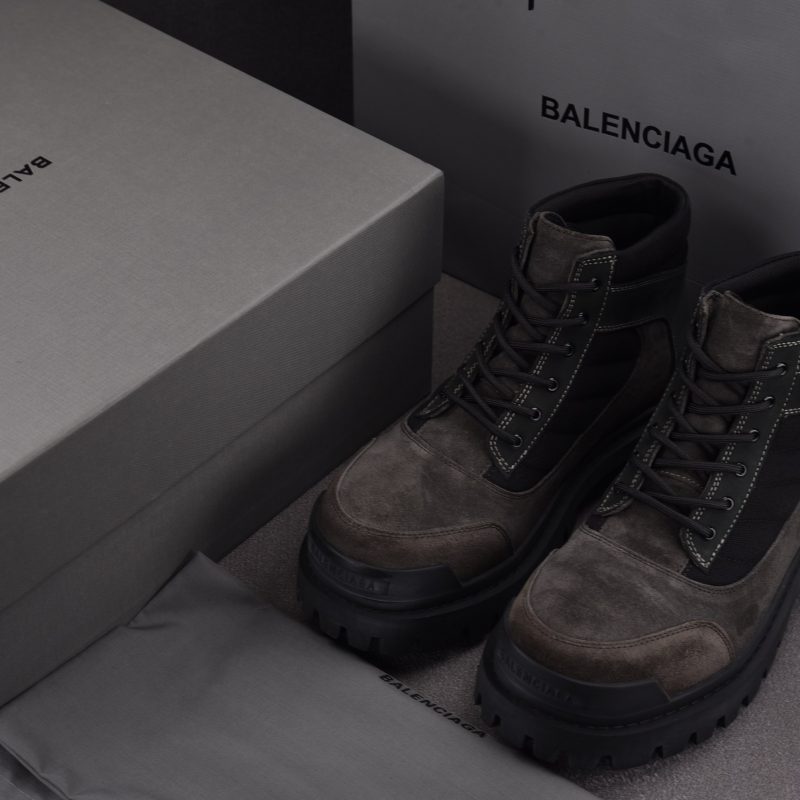 Balenciaga Combat Strike Boot Suede 'Brown Black'