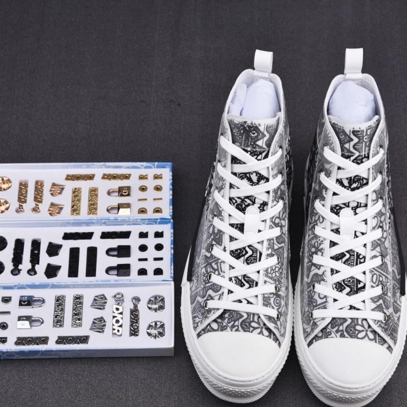 DIOR And Shawn B23 High-Top Sneaker 'Black White Embroidery'
