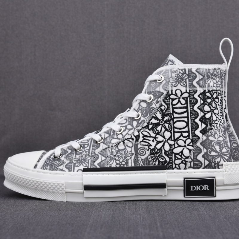 DIOR And Shawn B23 High-Top Sneaker 'Black White Embroidery'