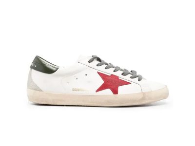 Golden Goose Super-Star 'White Red Olive' Sneaker