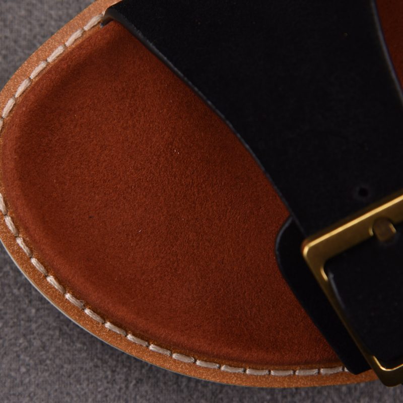 Loro Piana Men's Buckle Slide Sandal Suede 'Black'