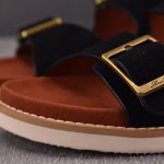 Loro Piana Men's Buckle Slide Sandal Suede 'Black'