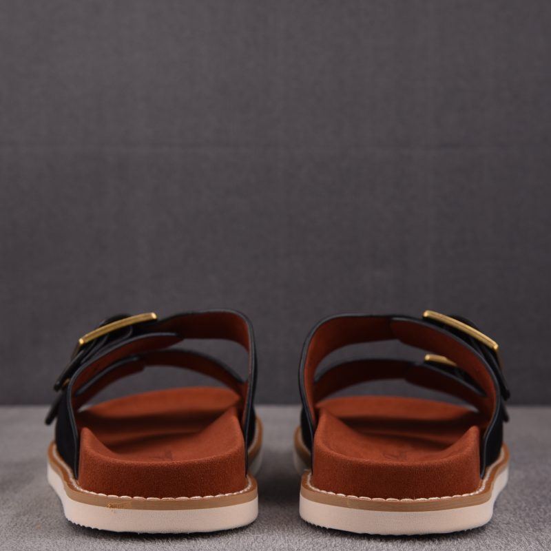 Loro Piana Men's Buckle Slide Sandal Suede 'Black'